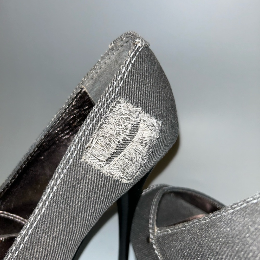 Pre loved denim style bakers platform heel - Picture 5 of 10